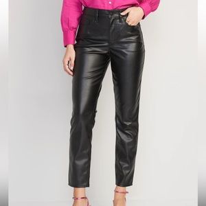 Old Navy High waisted OG straight faux leather ankle pants